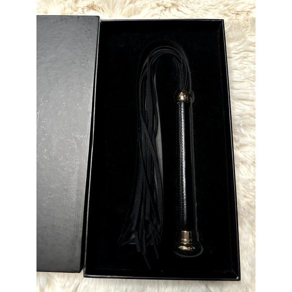 RARE 🔥 Original Honey Birdette Leather Cat Whip Black & Gold 🖤 - Picture 4 of 5